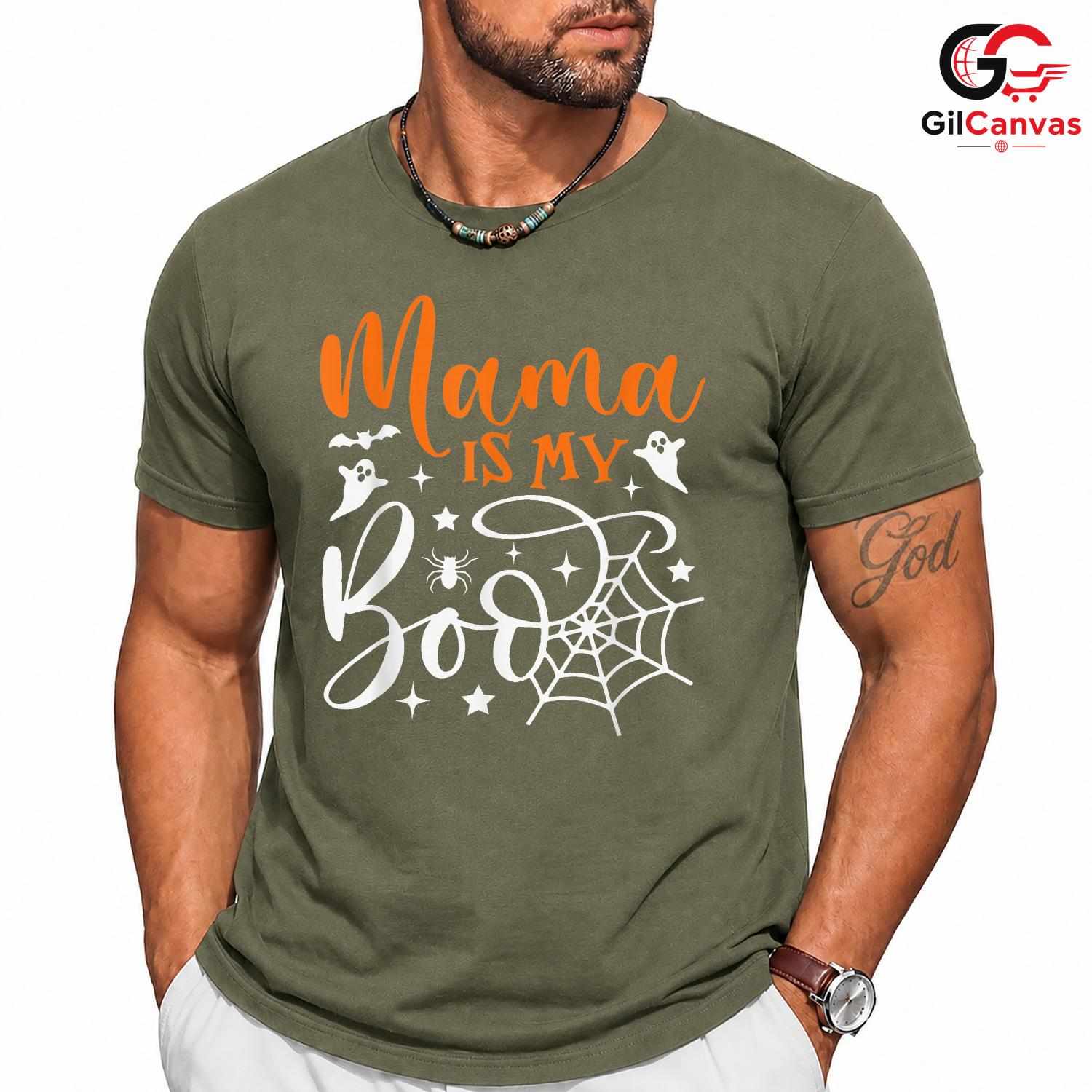 Mama Is My Boo Spooky Tee Shirt Unisex Fun Halloween Family Celebration Gift