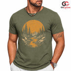 Mountain Forest River T-Shirt Scenic Nature Lover Unisex Adventure Graphic Tee