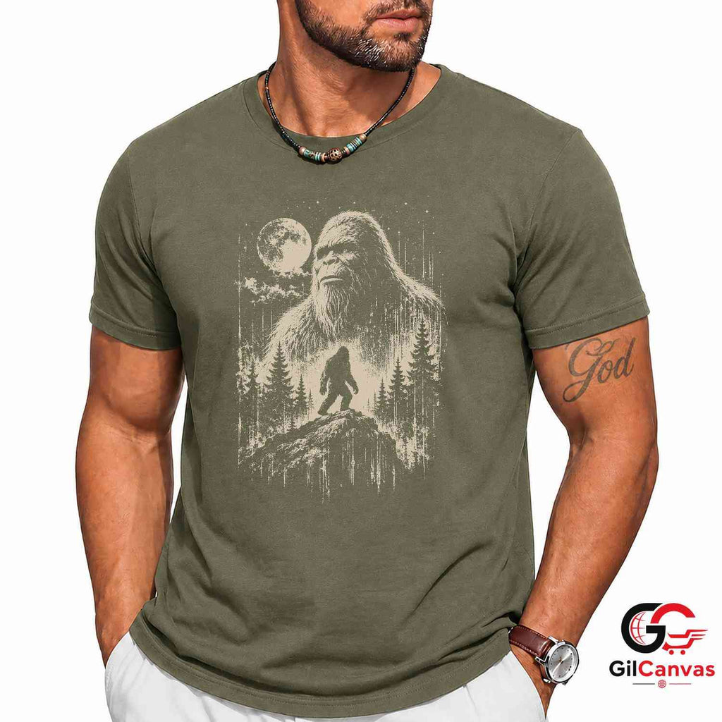 Mythical Bigfoot Halloween T-Shirt Nature Adventure Lover Unisex Graphic Tee