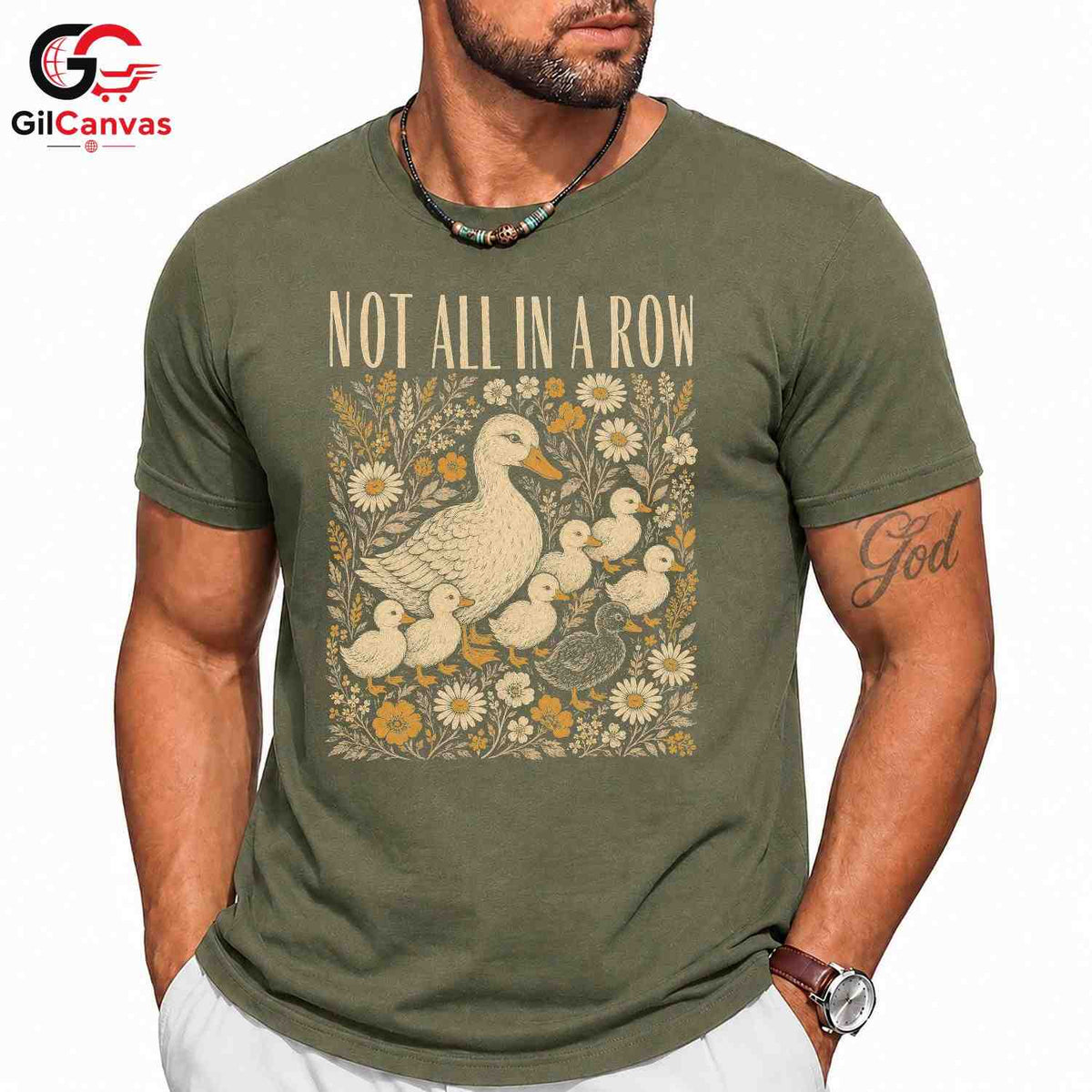Not In A Row Duck T-Shirt Celebrating Nature Seasonal Gift For Men Women Tee