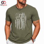 Patriotic Cross T-Shirt Unisex Faith Believer Custom Religious Casual Apparel