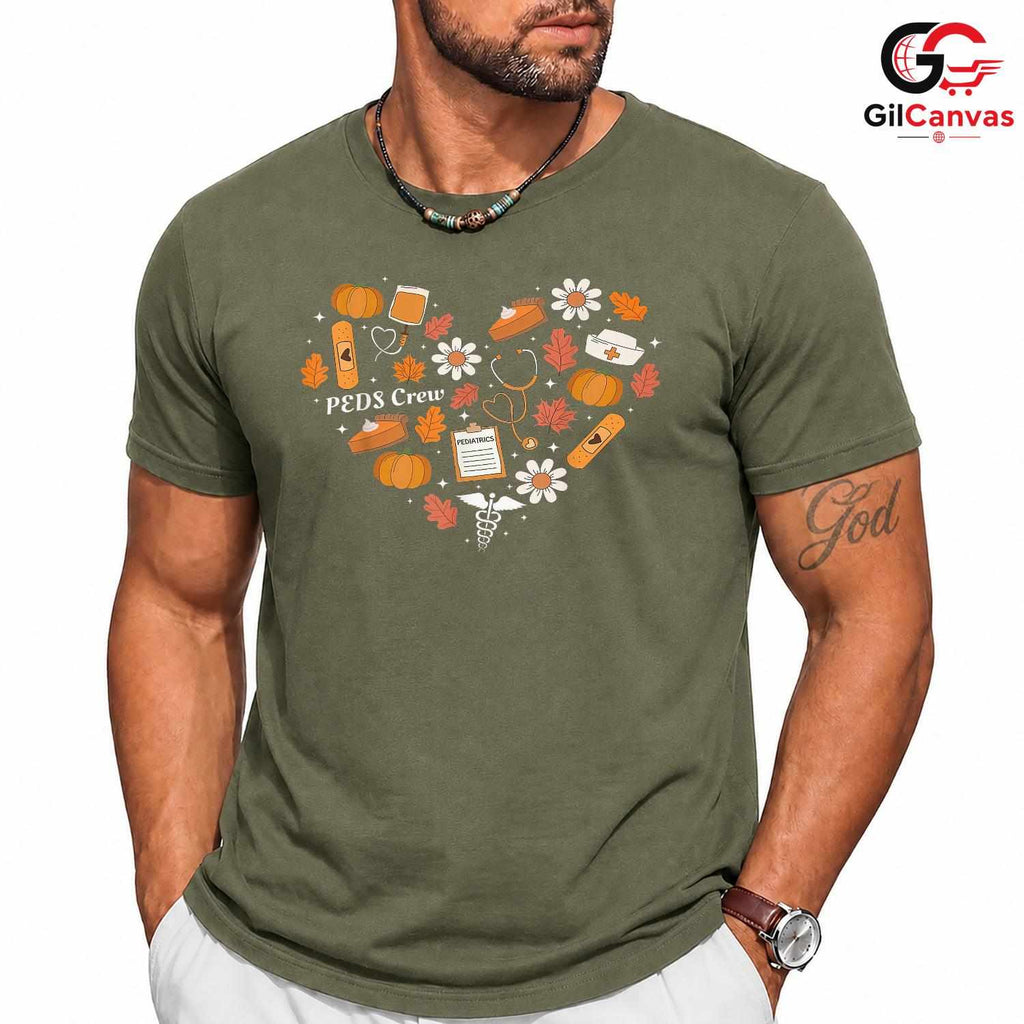 Peds Crew Fall Pumpkin T-Shirt Unisex Autumn Pediatric Event Perfect Gift Idea