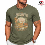 Psalm 42 Deer Graphic T-Shirt Boho Style Nature Lover Custom Unisex Apparel