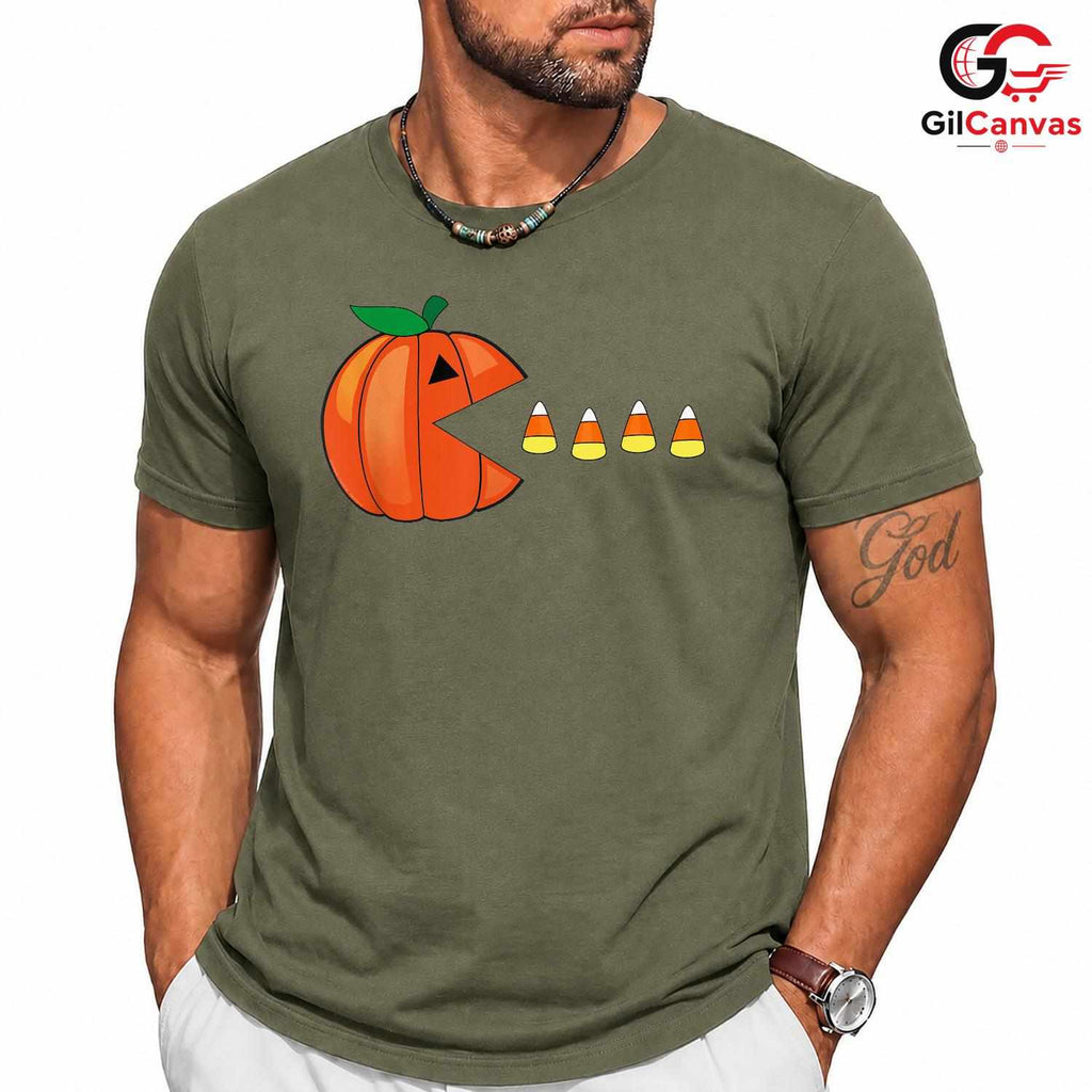 Pumpkin Candy Halloween T-Shirt Unisex Fun Spooky Gift Idea For Kids And Teens