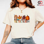 Pumpkin Football Fall Game Tee Unisex Thanksgiving Holiday Gift For Kids All