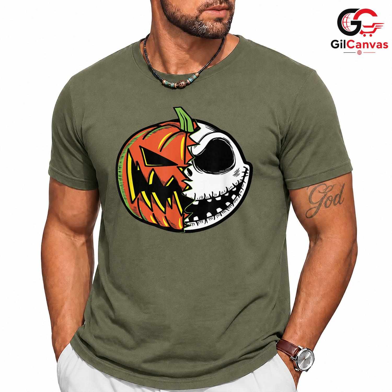 Pumpkin Skull Halloween T-Shirt Unisex Spooky Fun Event Gift Kids And Adults