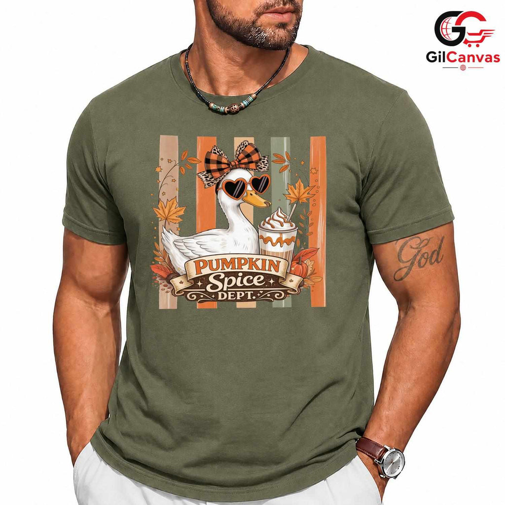 Pumpkin Spice Goose T-Shirt Unisex Cute Fall Lover Autumn Festival Gift Idea
