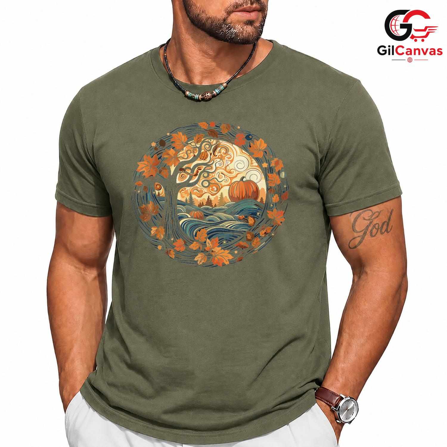Pumpkin Tree Fall Themed Shirt Unisex Perfect Autumn Lover Gift For Adults