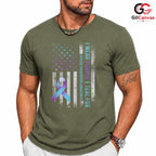 Purple Teal Ribbon Health Tee Unisex Suicide Prevention Awareness Gift All
