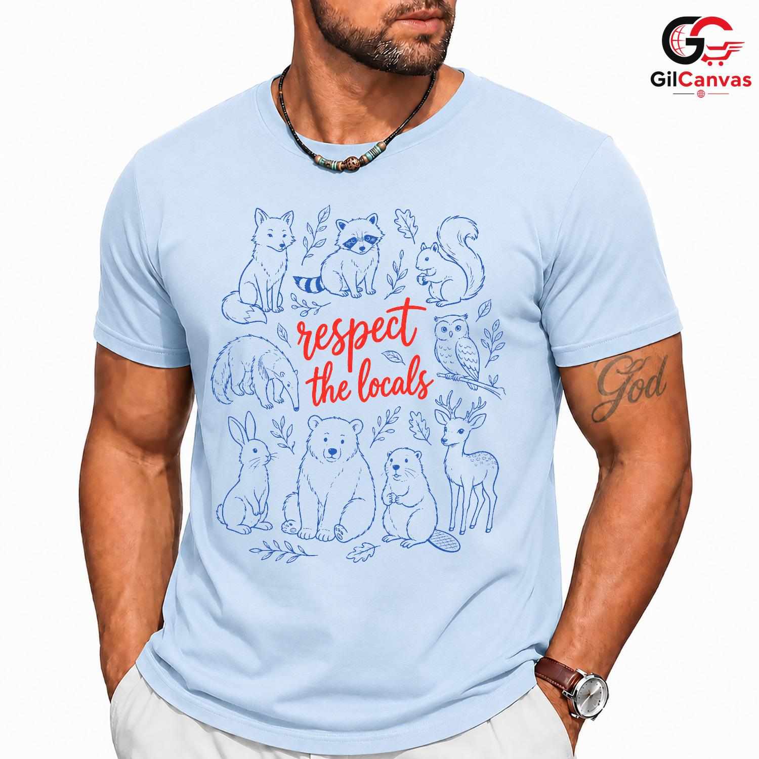 Respect Locals Wildlife Tee Eco Friendly Cute Animal Graphic Unisex Apparel