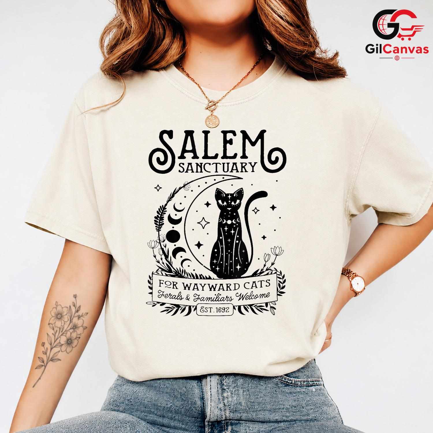 Salem Wayward Cats Halloween T-Shirt Unisex Mystical Witchy Gift For Lovers