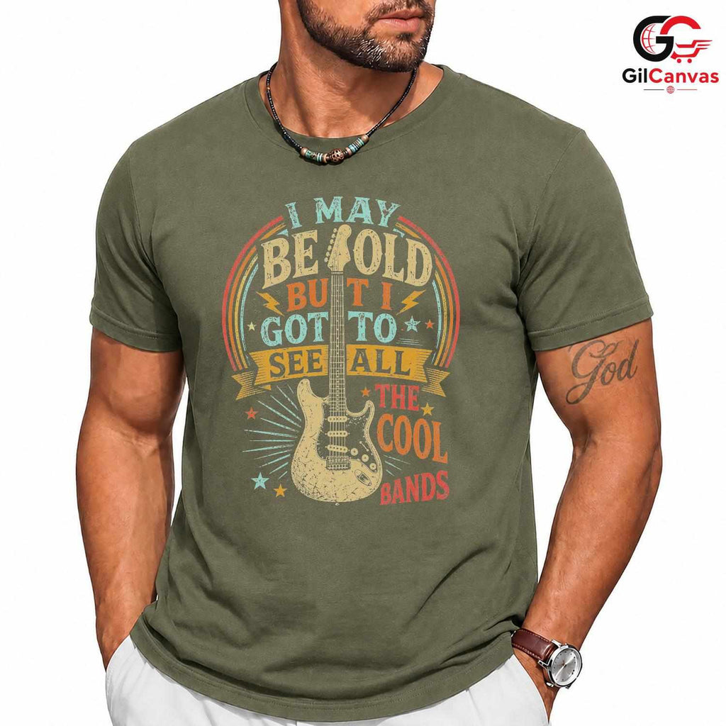 Saw Cool Bands Guitar T-Shirt Funny Retro Rocker Unisex Birthday Gift Apparel