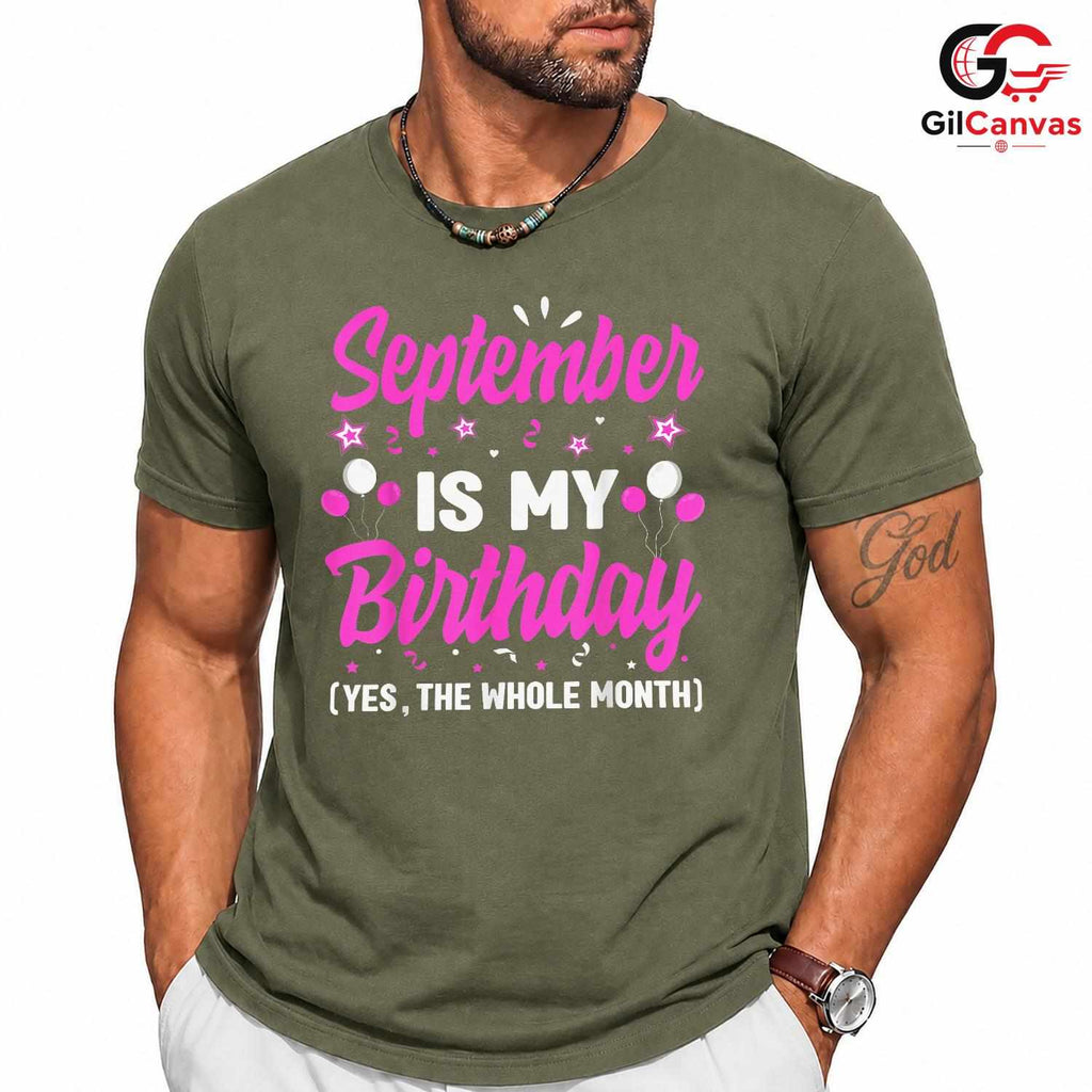 September Birthday Fall T-Shirt Unisex Fun Celebration Gift Idea For Youth Kids