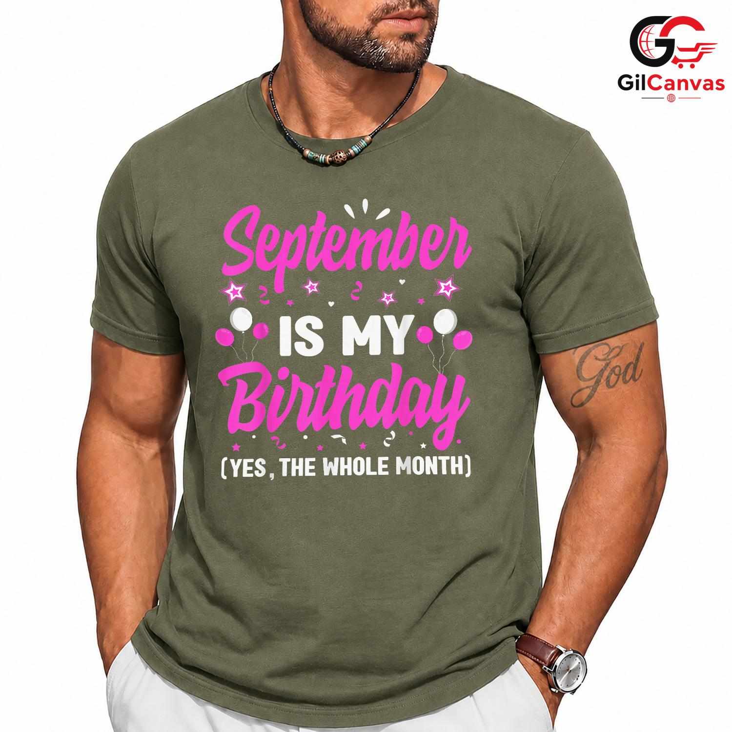 September Birthday Fall T-Shirt Unisex Fun Celebration Gift Idea For Youth Kids