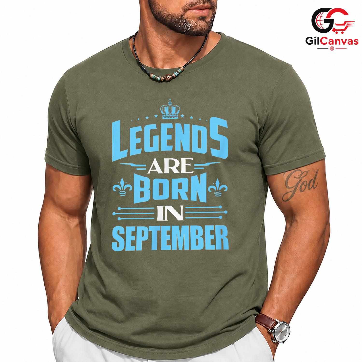 September Birthday Legend T-Shirt Unisex Cool Celebration Gift For Men Women