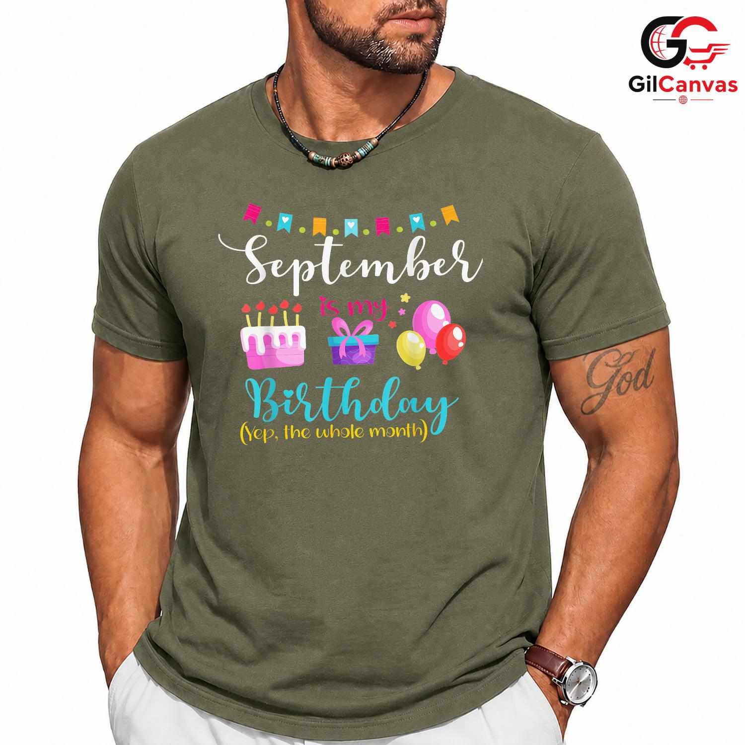 September Birthday Party Shirt Unisex Fun Celebration Gift Idea For Kids Youth