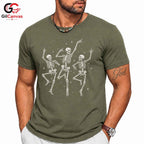 Skeleton Dance T-Shirt Halloween Party Wear Fun Casual Gift For Men Women Tee