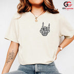 Skeleton Hand Rock On Tee Shirt Unisex Awesome Music Lover Gift Idea Teens