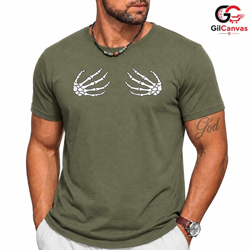 Skeleton Hands Bone Costume T-Shirt Unisex Funny Spooky Creepy Gift For Women