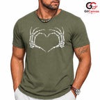 Skeleton Hands Heart Tee Shirt Unisex Perfect Spooky Season Gift For Teens
