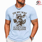 Smart Raccoon Graphic T-Shirt Learning Adventure Fun Custom Art Unisex Tee