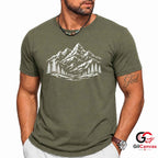 Snowy Peak Mountain T-Shirt Wilderness Exploration Unisex Hiking Graphic Tee