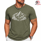 Snowy Peak Mountain T-Shirt Wilderness Exploration Unisex Hiking Graphic Tee