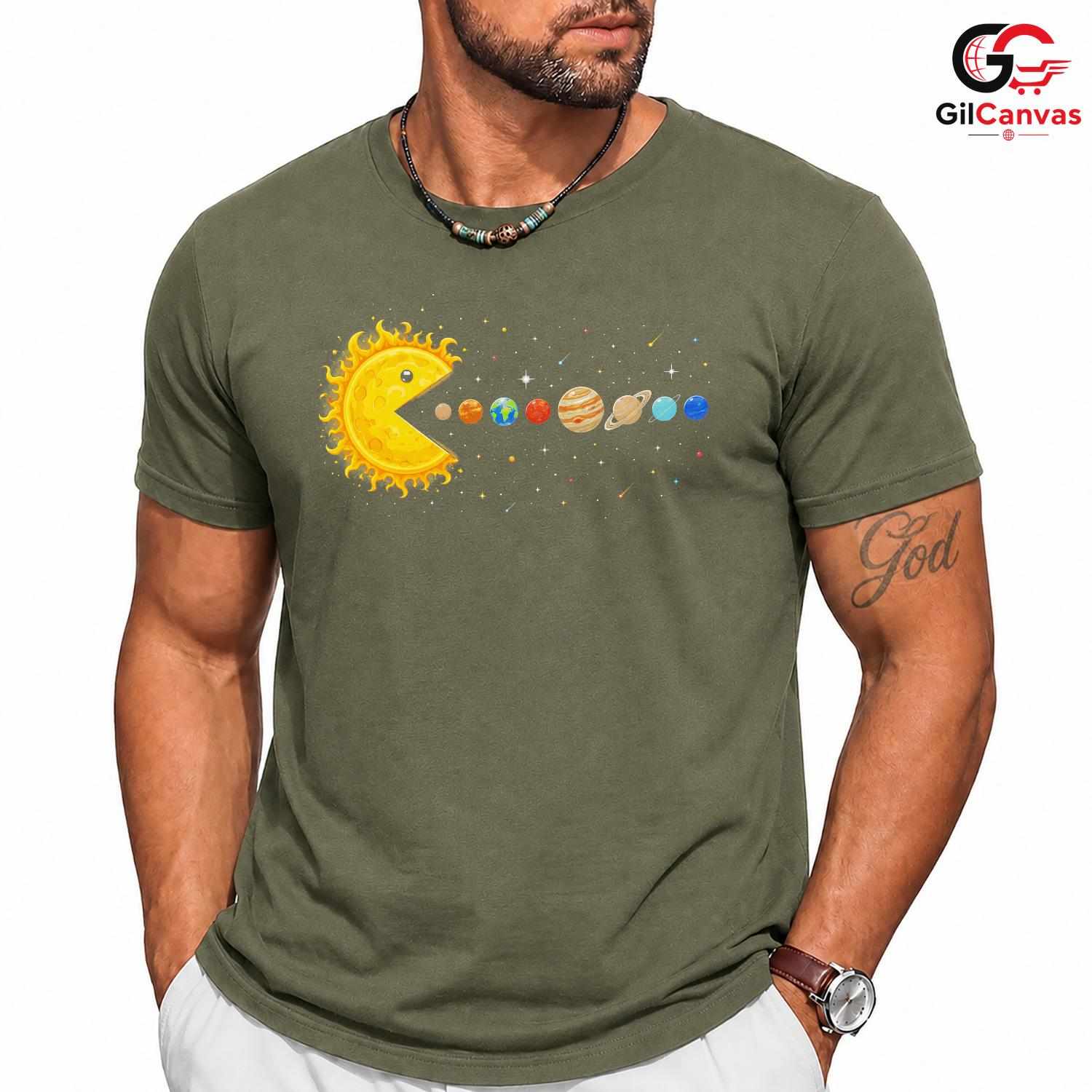 Space Galaxy Planet T-Shirt Sun And Planets Fun Themed Idea Men Women Gift