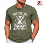 Spiteful Raccoon T-Shirt Surviving Purely Out Of Spite Fun Unisex Gift Tee