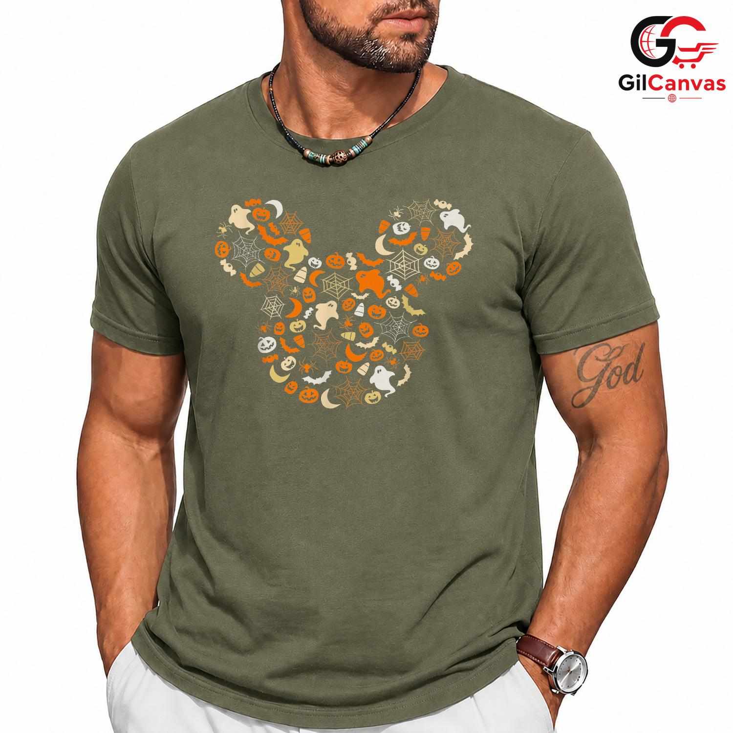 Spooky Cartoon Mouse Tee Shirt Unisex Fun Halloween Party Gift Kids Adults