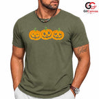 Spooky Pumpkin Face Tee Shirt Unisex Cute Halloween Celebration Gift For Kids