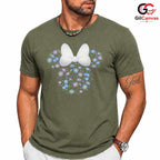Spring Floral Cartoon Ear Tee Unisex Cute Bow Birthday Gift Girls And Women