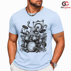 Steampunk Octopus Drum T-Shirt Concert Festival Band Unisex Musician Gift Tee
