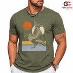 Stylish Spooky Raven T-Shirt Halloween Bird Graphic Unisex Casual Apparel Tee