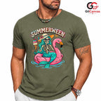 Summer Flamingo Skeleton Shirt Unisex Fun Summerween Vacation Gift All Ages