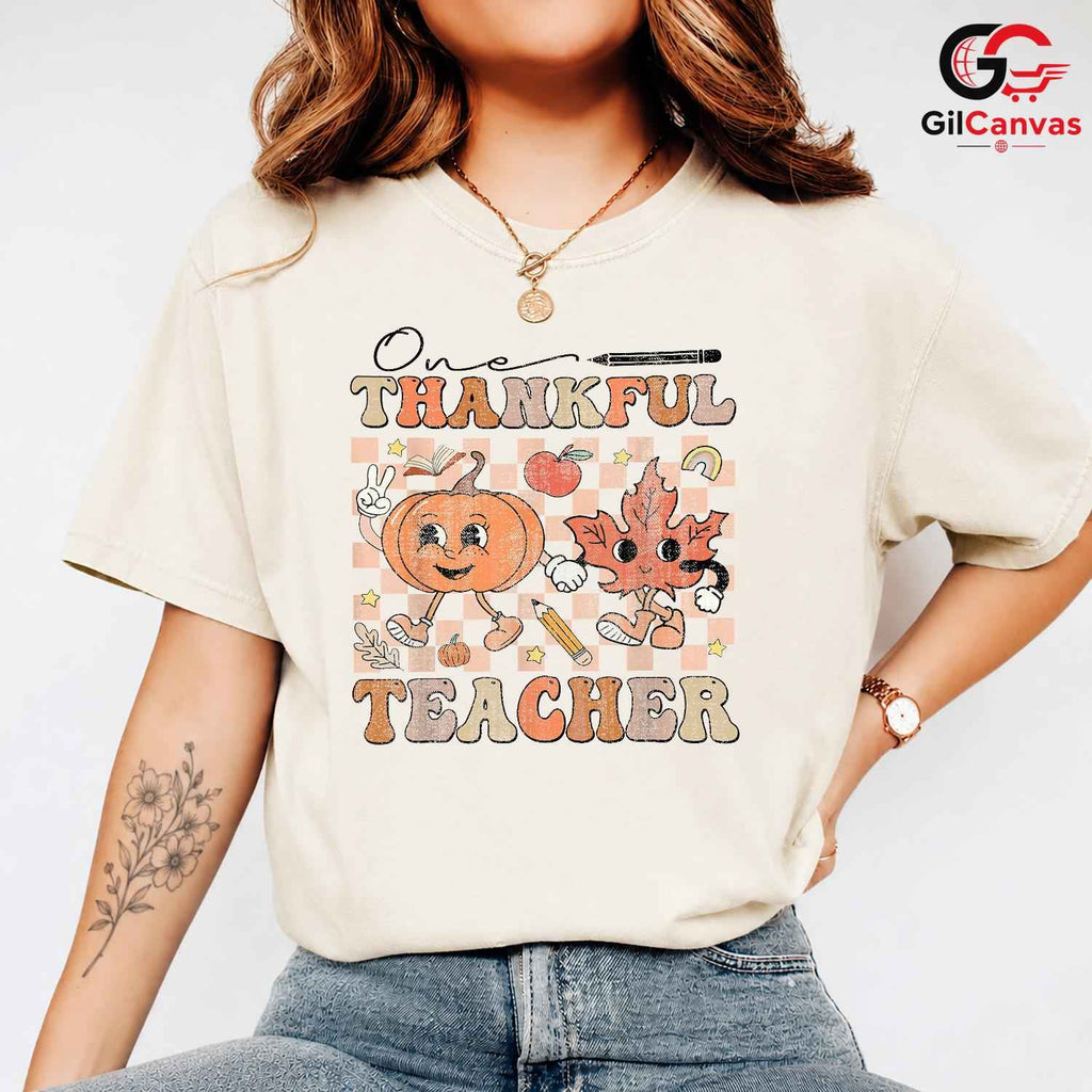 Thankful Teacher Fall T-Shirt Unisex Autumn Celebration School Gift For All