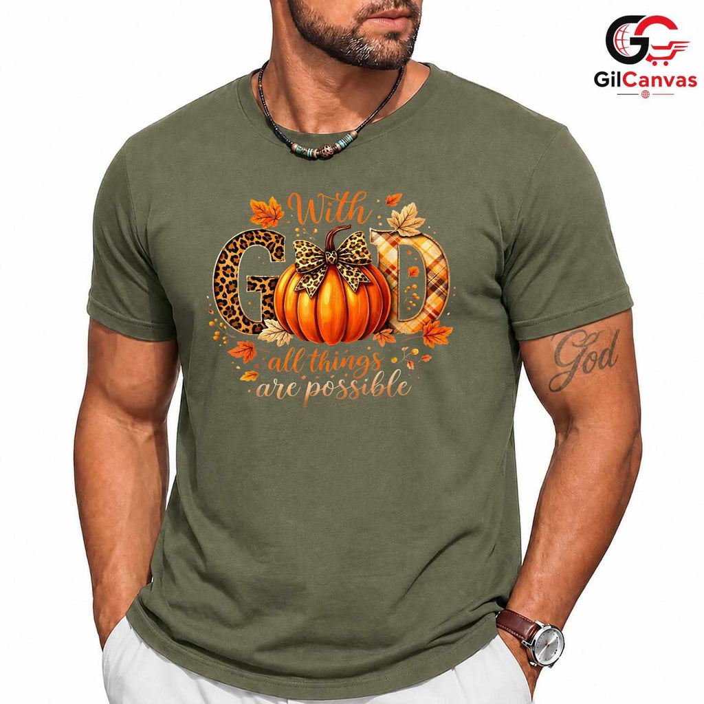 Thanksgiving Pumpkin Leaf Tee Unisex Family Gathering Holiday Gift For All