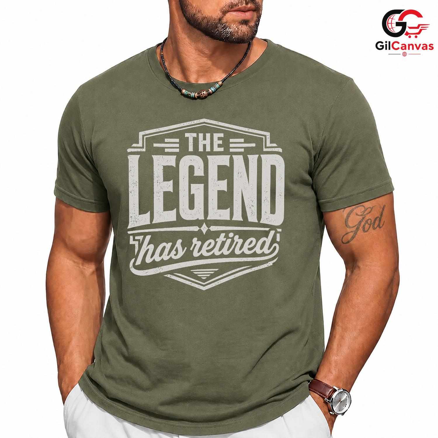 The Legend Has Retired T-Shirt Funny Humorous Vintage Unisex Retirement Apparel