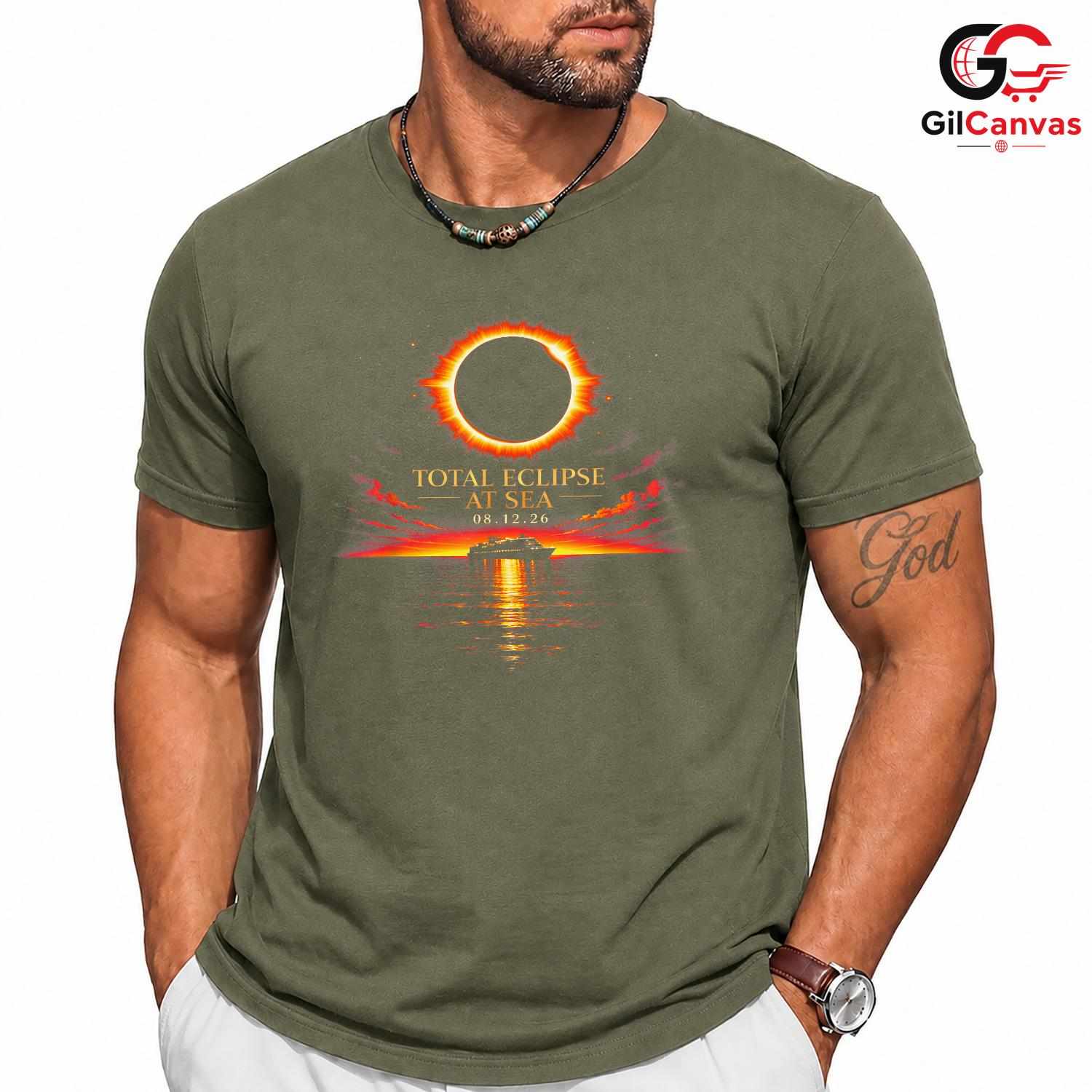 Total Eclipse At Sea T-Shirt Unisex Astronomy Lover Event Gift For Adults