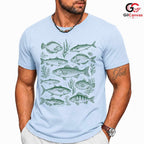 Vintage Marine Fish T-Shirt Detailed Ocean Angler Unisex Summer Fishing Apparel