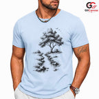 Vintage Nature Scene Tee Shirt Outdoor Lover Soft Cotton Unisex Graphic Tee