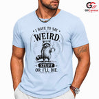 Weird Raccoon Coffee T-Shirt Unisex Funny Gift For Friends Family Graphic Tee