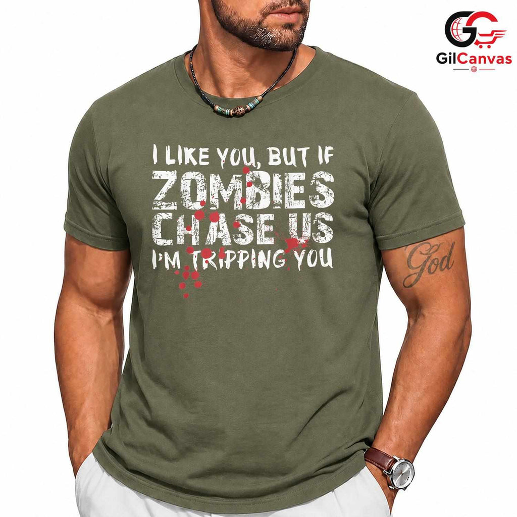 Zombie Apocalypse Humor T-Shirt Unisex Sarcastic Spooky Halloween Gift Idea