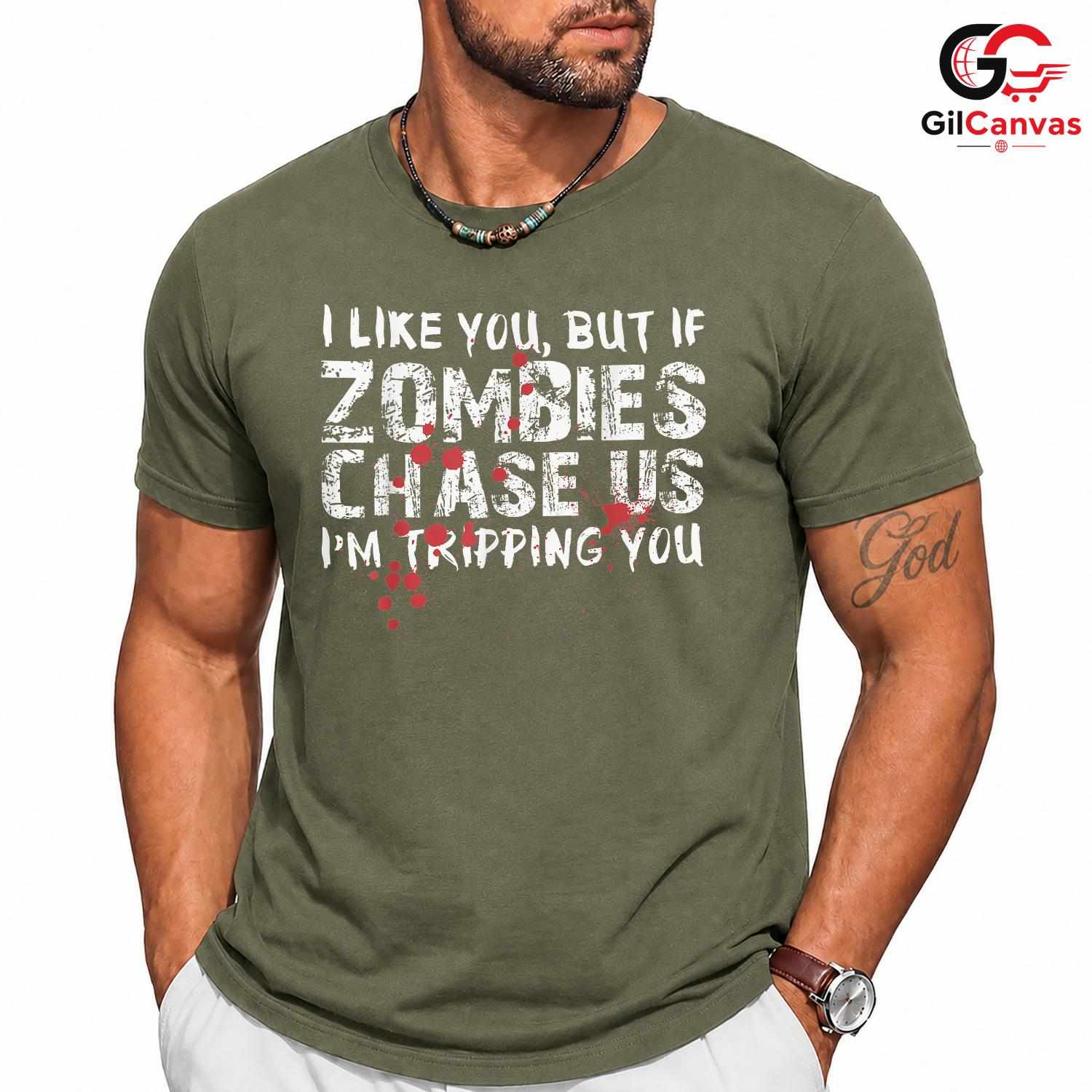 Zombie Apocalypse Humor T-Shirt Unisex Sarcastic Spooky Halloween Gift Idea