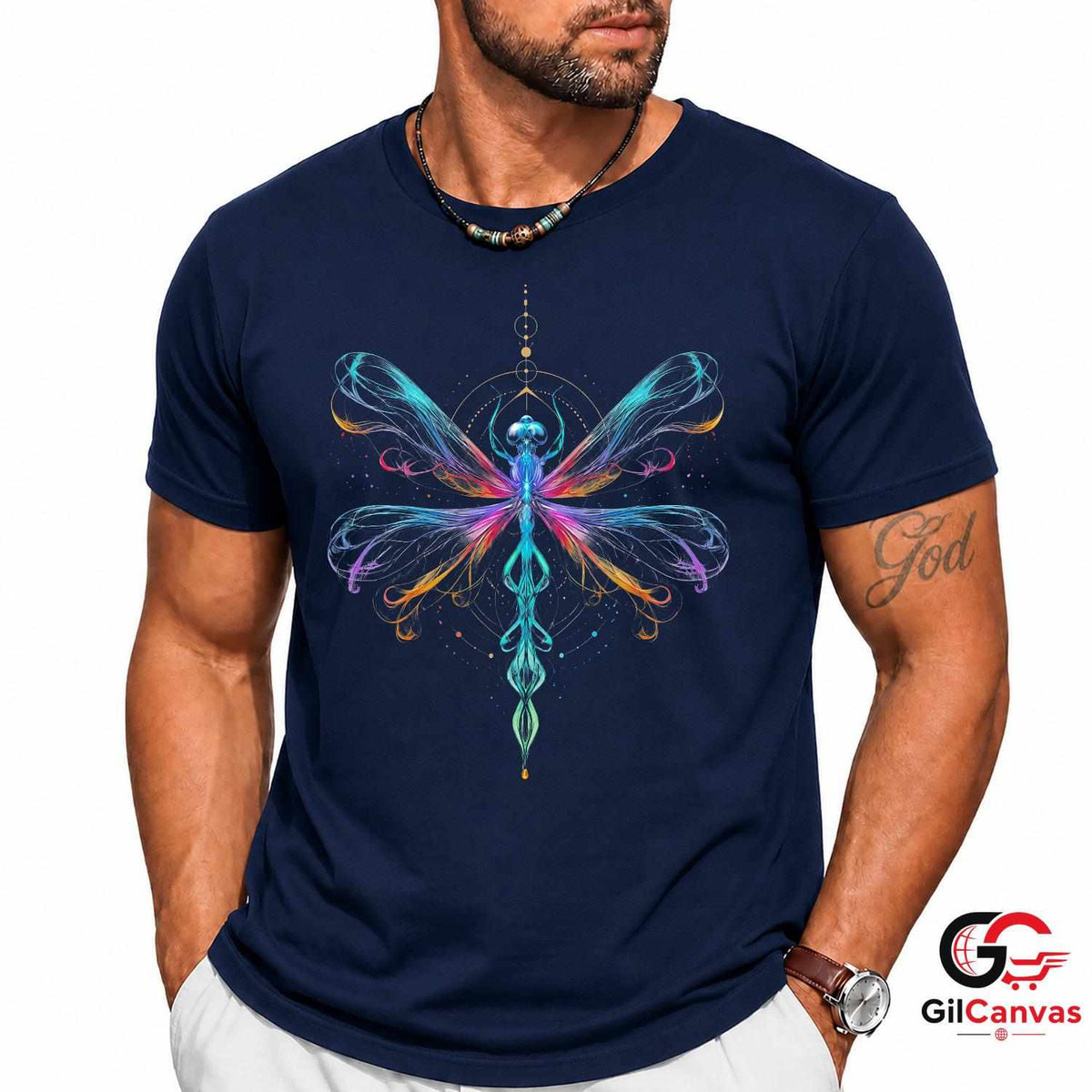 Abstract Dragonfly Nature T-Shirt Colorful Bug Lover Unisex Graphic Apparel Tee