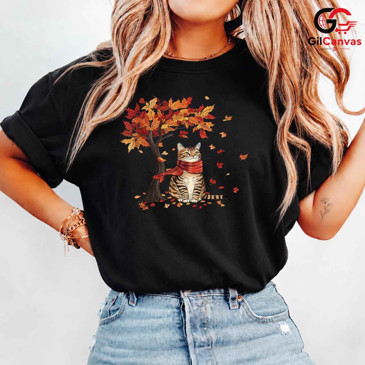 Autumn Cat Season Lover Shirt Unisex Perfect Fall Pet Owner Gift For All