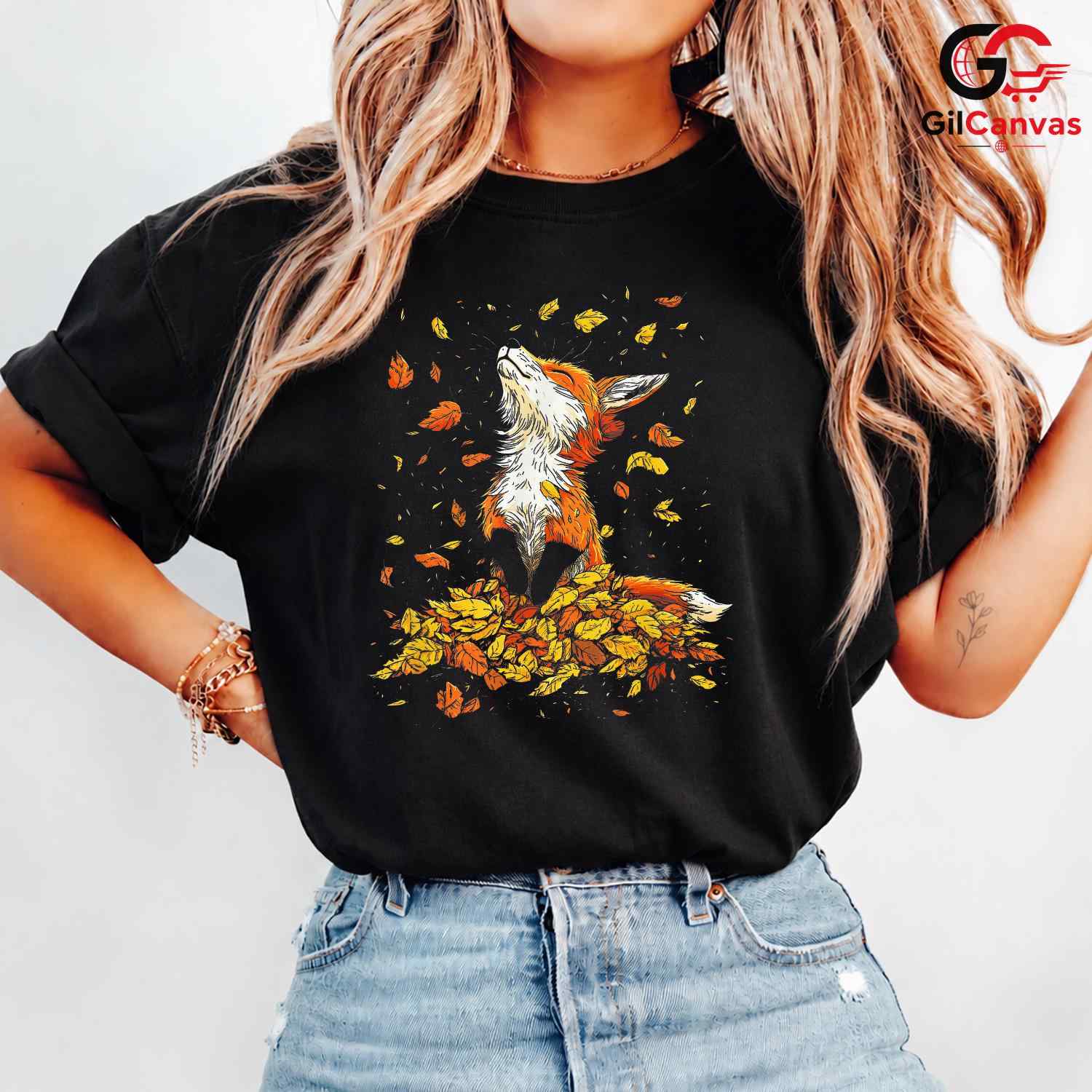 Autumn Fox Animal T-Shirt Unisex Cute Fall Nature Lover Gift Kids And Adults