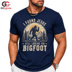 Bigfoot Found Jesus T-Shirt Nature Lover Outdoor Adventure Unisex Tee Gift
