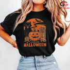 Black Cat Pumpkin Spooky T-Shirt Unisex Fun Halloween Gift Idea For Adults