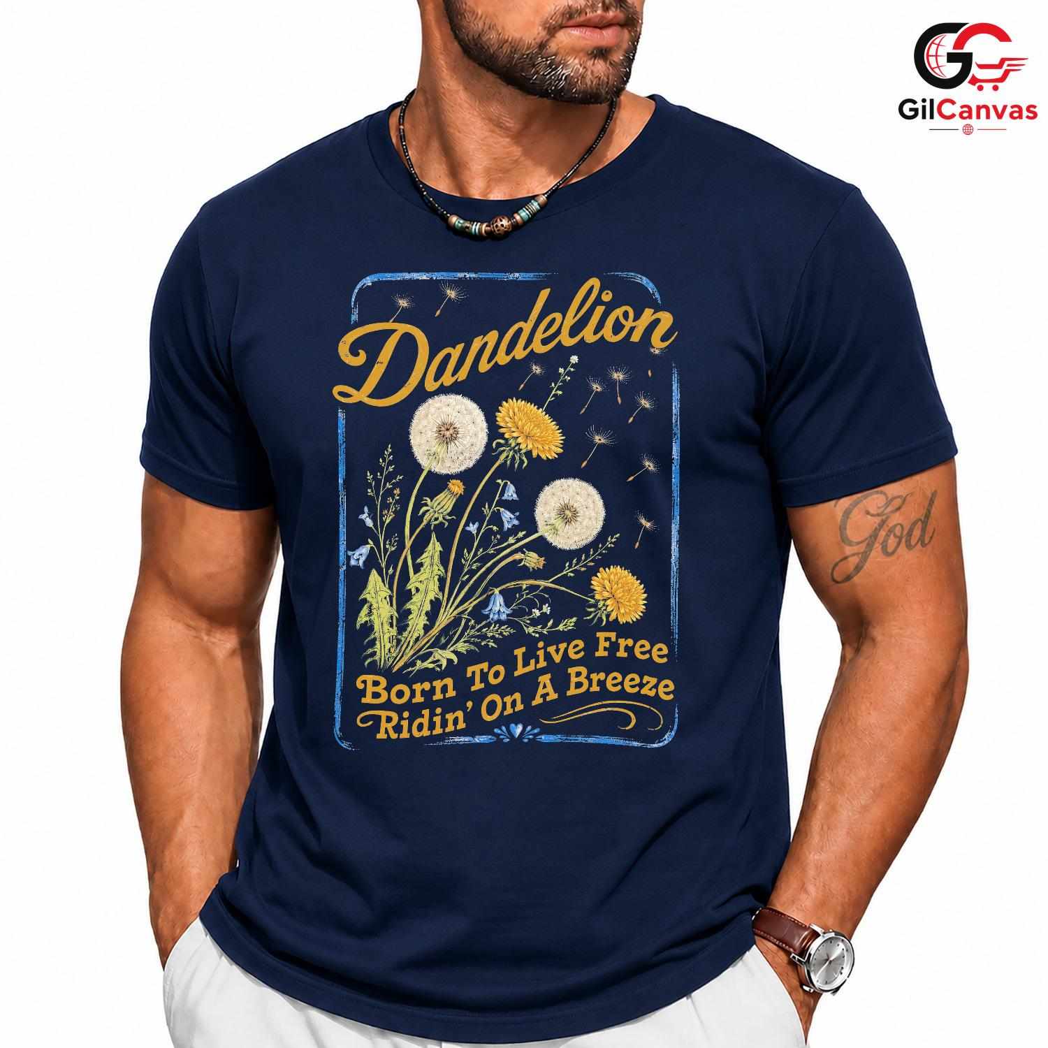 Born To Live Free Floral T-Shirt Botanical Nature Lover Unisex Graphic Apparel